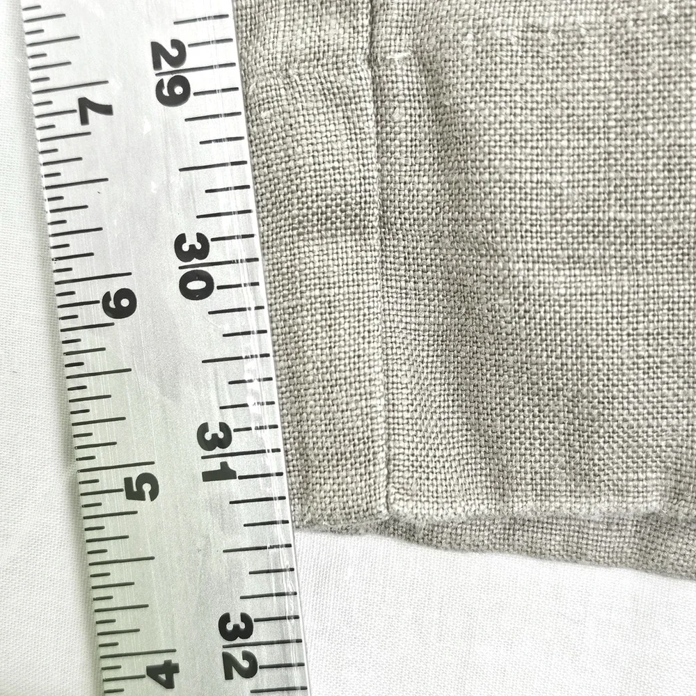 Dockers Mens 36x30 Khaki 100% Linen Flat Front Casual Trousers Pants Stone
